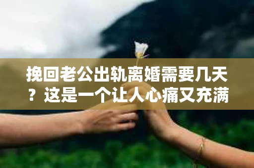 挽回老公出轨离婚需要几天？这是一个让人心痛又充满疑惑的问题。每个人的情况都是独一无二的，所以答案并不简单。在这篇文章中，我将结合实际情况，为大家分析这个问题，希望能给你一些启示。
