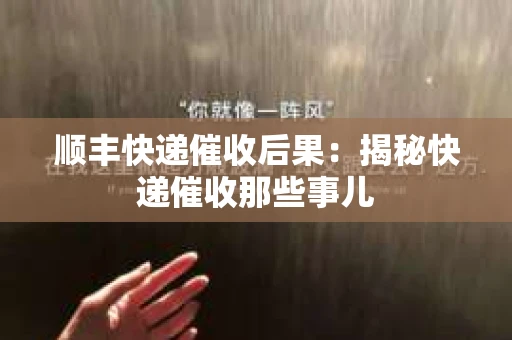 顺丰快递催收后果：揭秘快递催收那些事儿