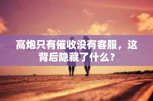 高炮只有催收没有客服，这背后隐藏了什么？