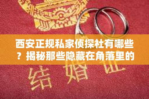 西安正规私家侦探社有哪些？揭秘那些隐藏在角落里的神秘力量