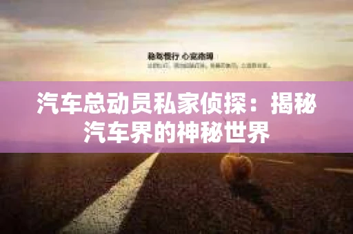 汽车总动员私家侦探：揭秘汽车界的神秘世界
