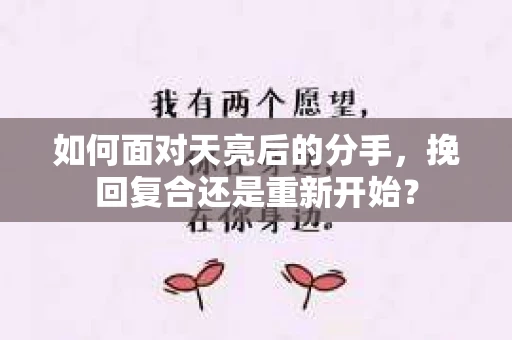 如何面对天亮后的分手，挽回复合还是重新开始？